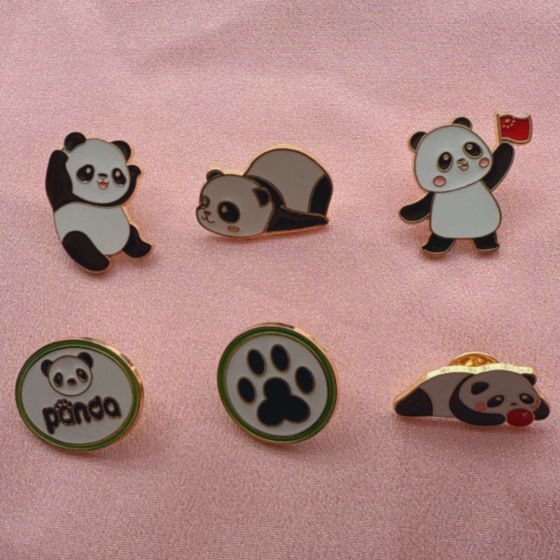 Supply Event - 6 adet Karikatür Çin Panda Rozeti