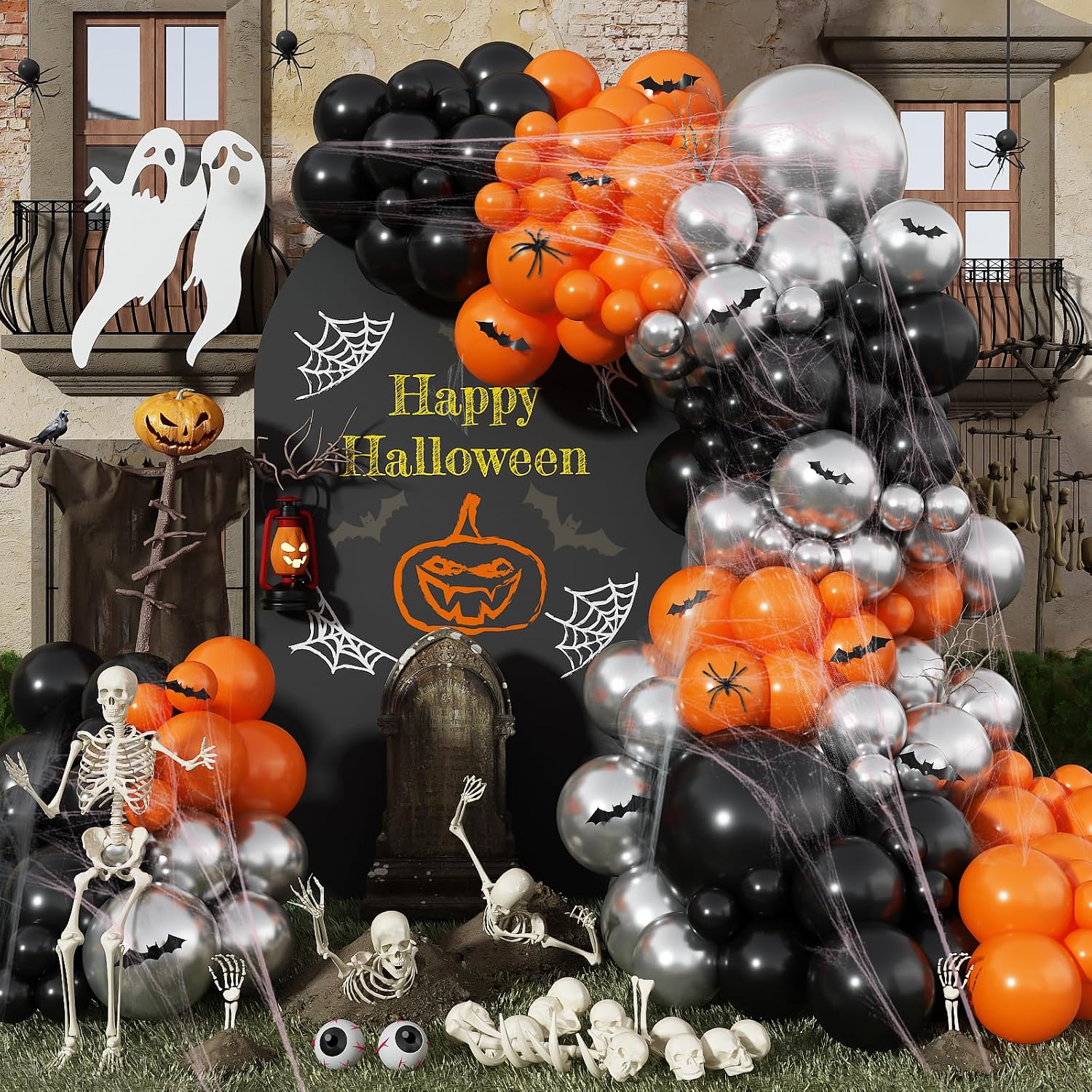 Balloon Arch Kit - Cadılar Bayramı Balon Kemeri Seti Siyah