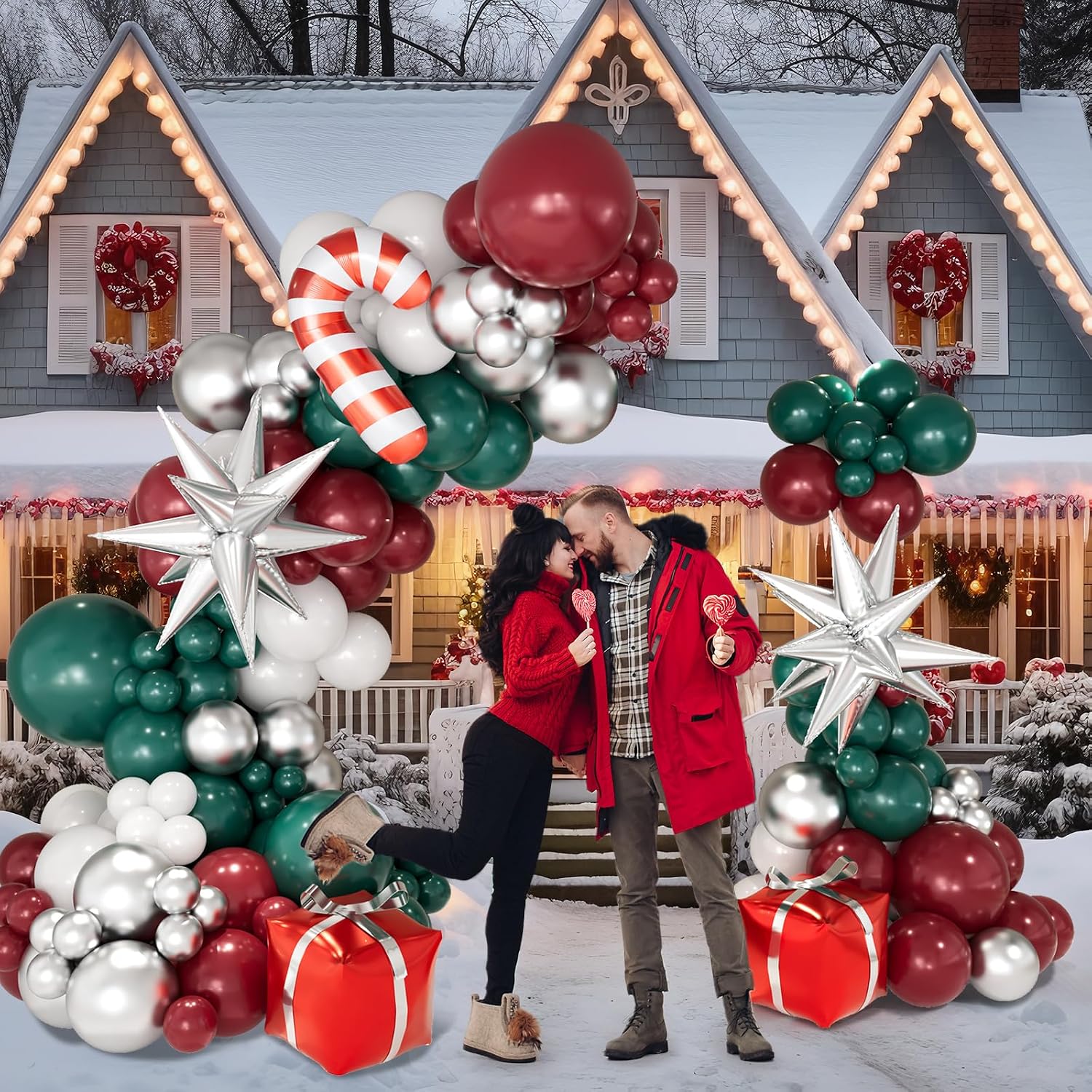 Kırmızı, Yeşil, Beyaz, Gümüş B - Balloon Arch Kit incelemesi ve fiyatı