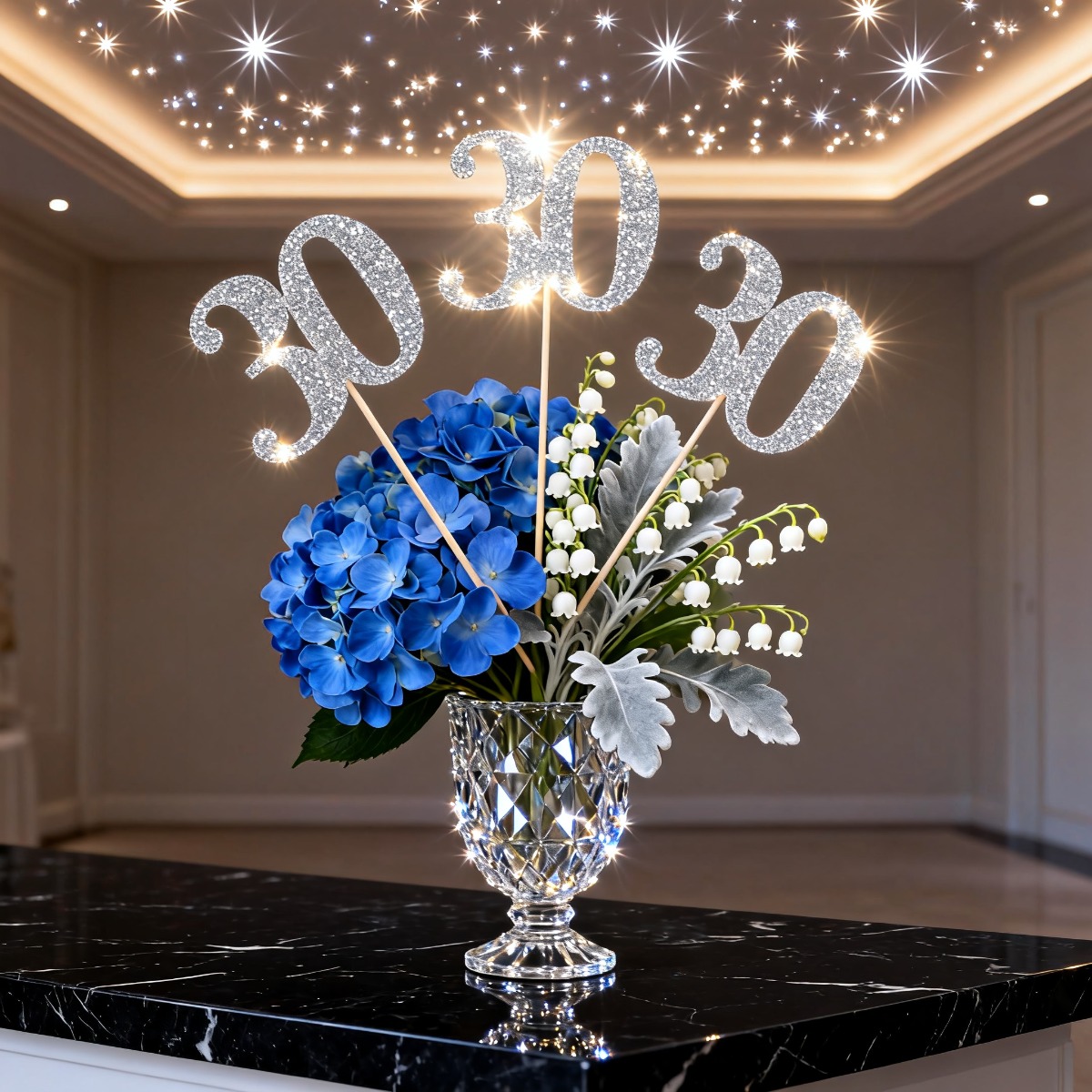 9 adet Gümüş Parıltılı 30. Doğ - Centerpiece Stick incelemesi ve fiyatı