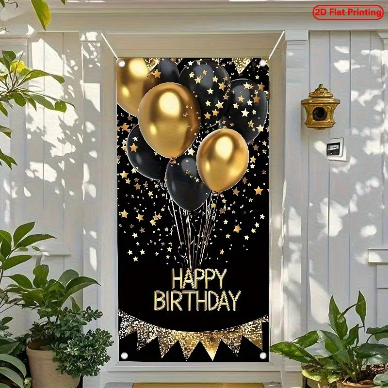 2D Kapı Bannerı, 1 Zarif Siyah - Party Banner Gold incelemesi ve fiyatı